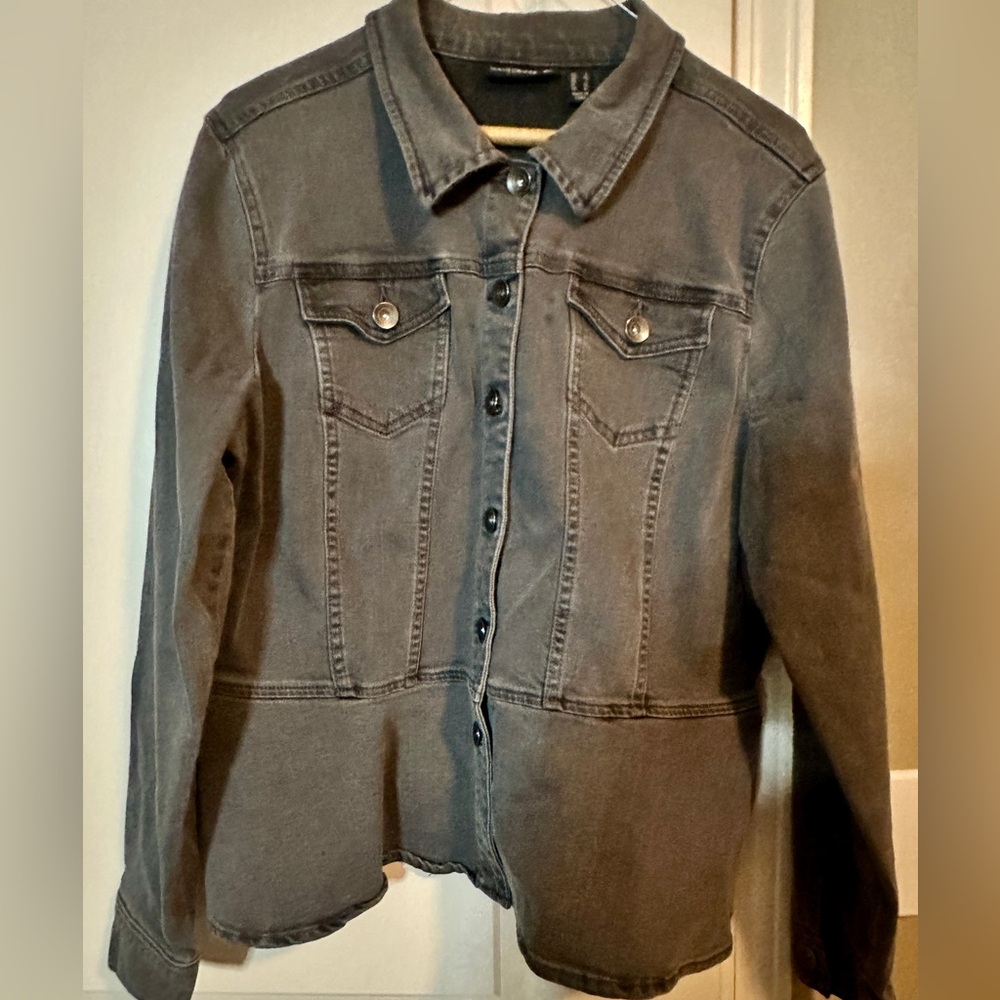 Like new Susan Graver Charcoal Jean Jacket. L.